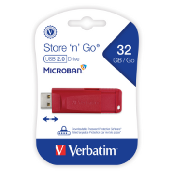 Verbatim 32GB SnG USB Drive Red Retract