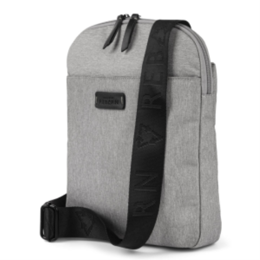 Bugatti Reborn Slim CBY2235BU Crossbody Bag ? Sustainable 100% Recycled RPET Grey