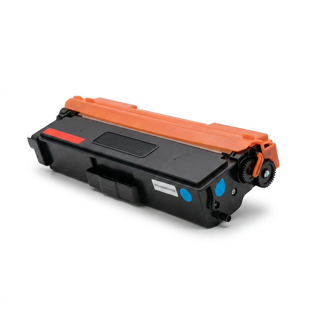 A studio photograph of the CTTN336C cyan toner cartridge, isolated on a white background, angled.
