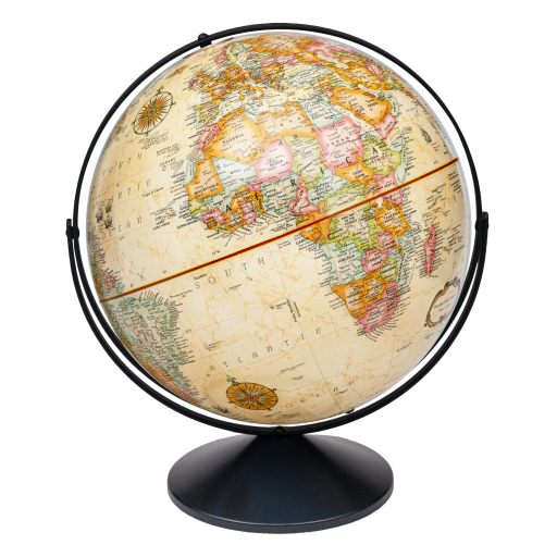 Eureka 16"/40.5Cm Diameter Antique Ocean Globe With Black Metal Full Meridan And Metal Base (English) - Distribution Conrad