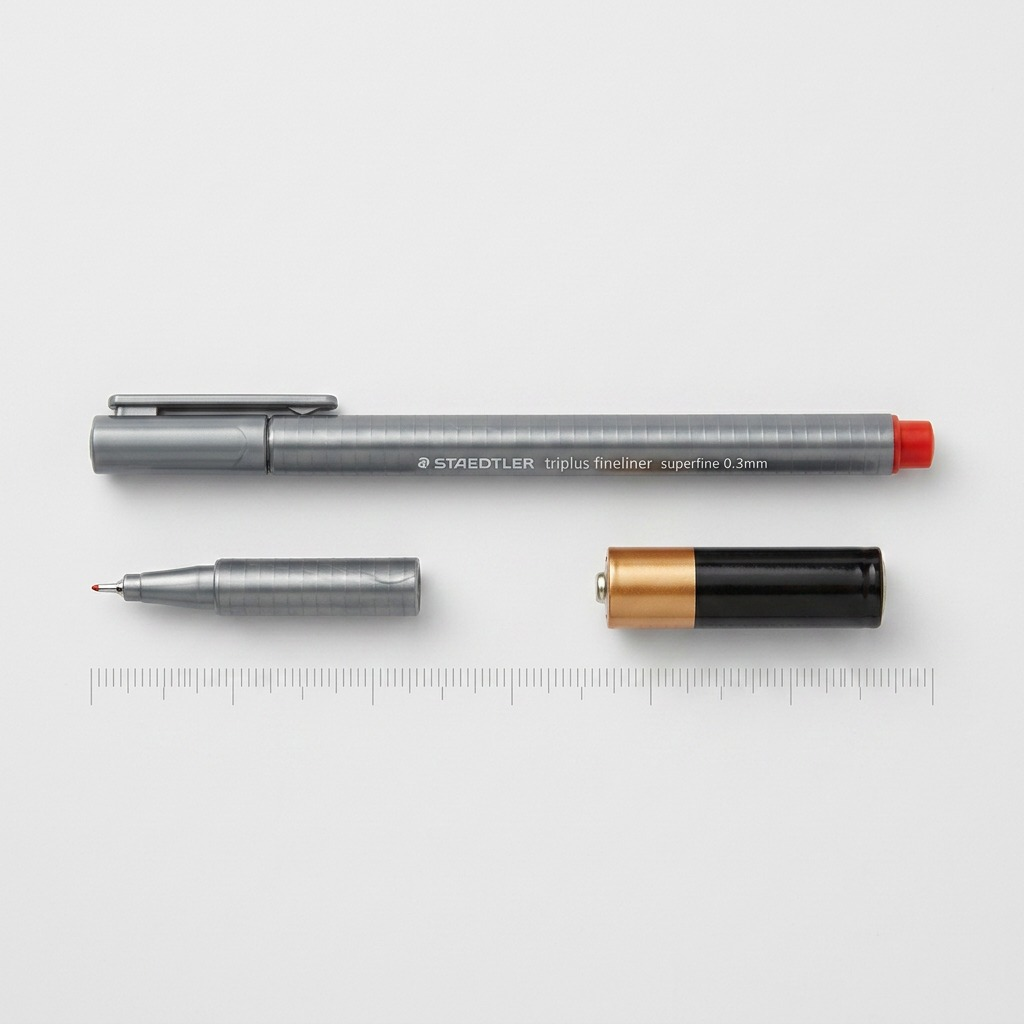 High-resolution pure white backdrop photo of the STAEDTLER Triplus Fineliner 36-piece set, displaying the full color spectrum of pens.