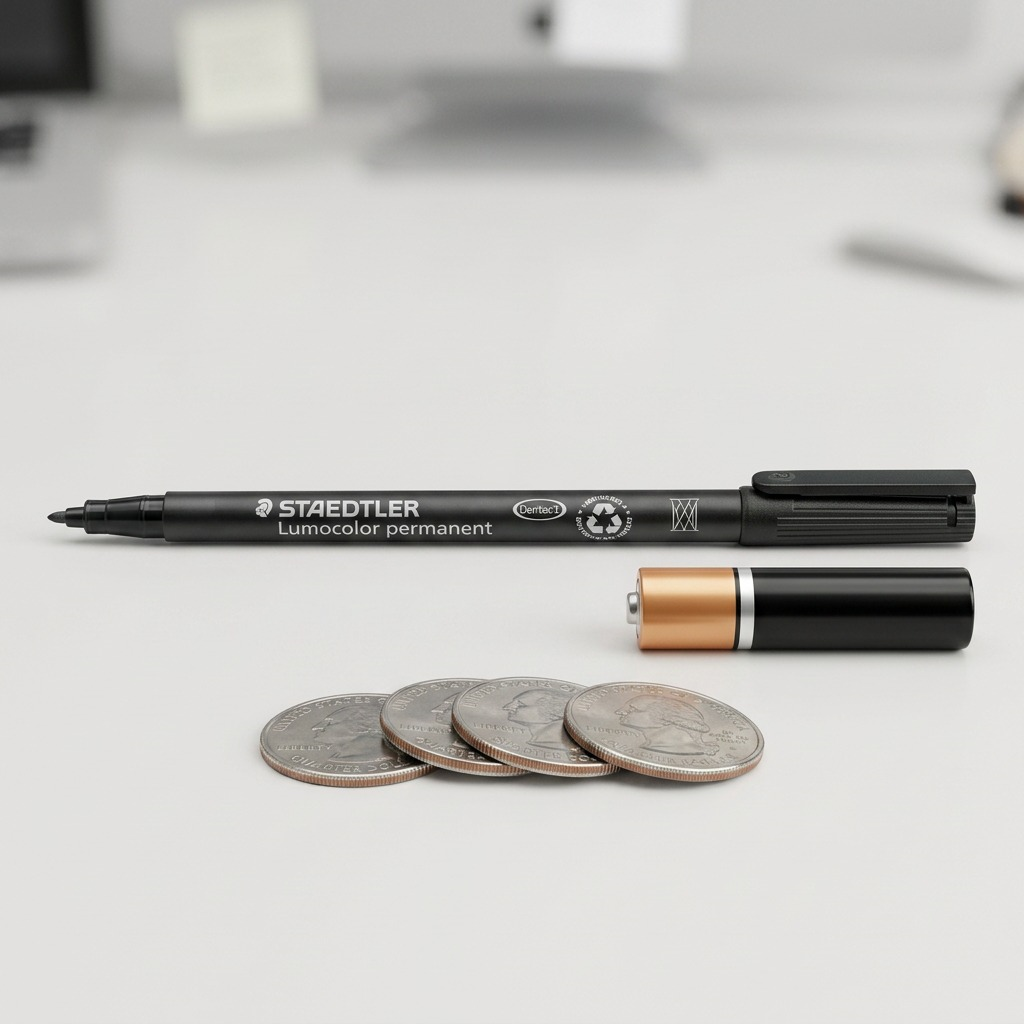 A high-resolution product shot of the black STAEDTLER Lumocolor permanent marker.