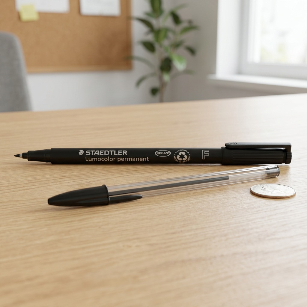 High-resolution hero shot of the STAEDTLER Lumocolor permanent pen, centered on white background.