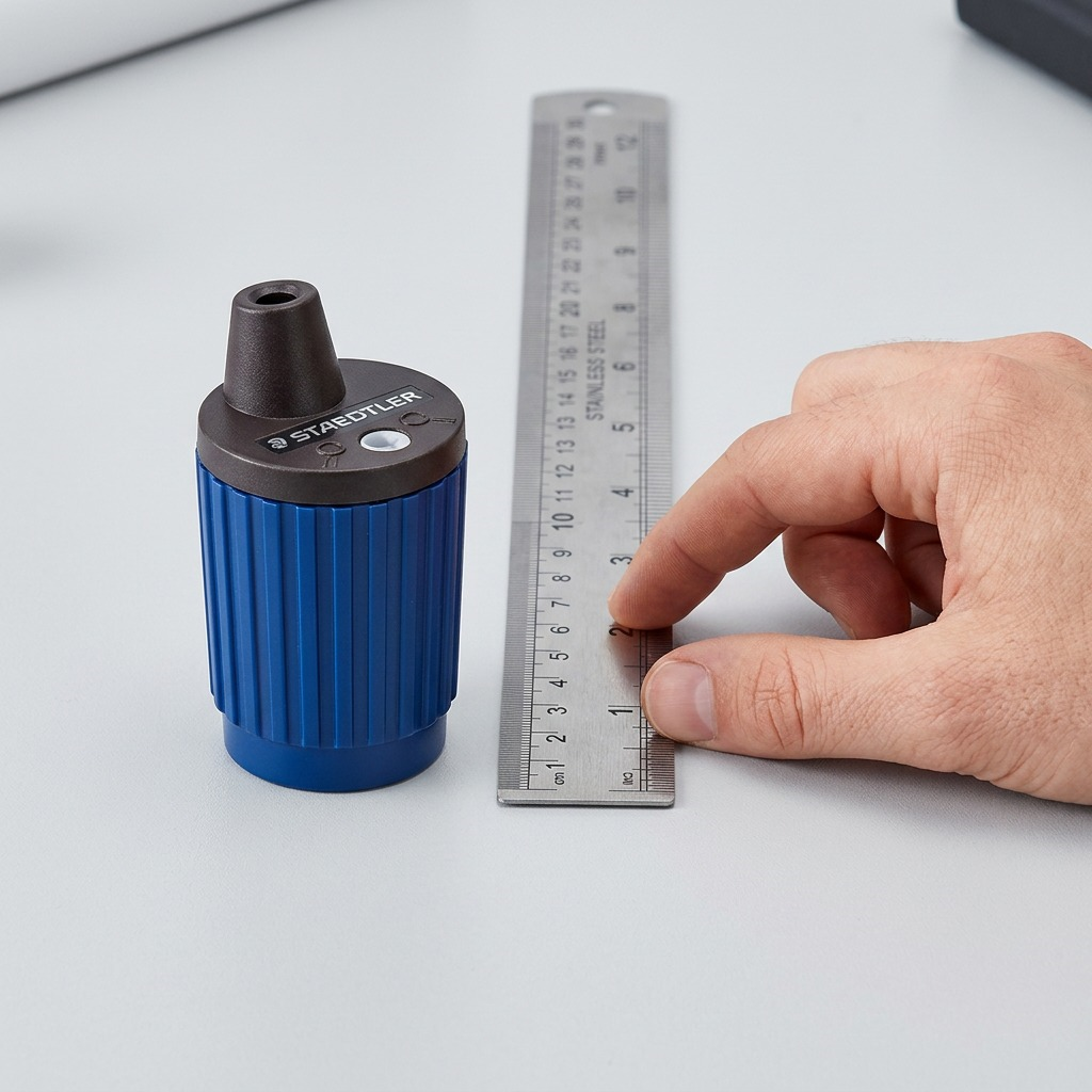 Clean studio shot of the blue and black STAEDTLER 502 lead pointer isolated on white.