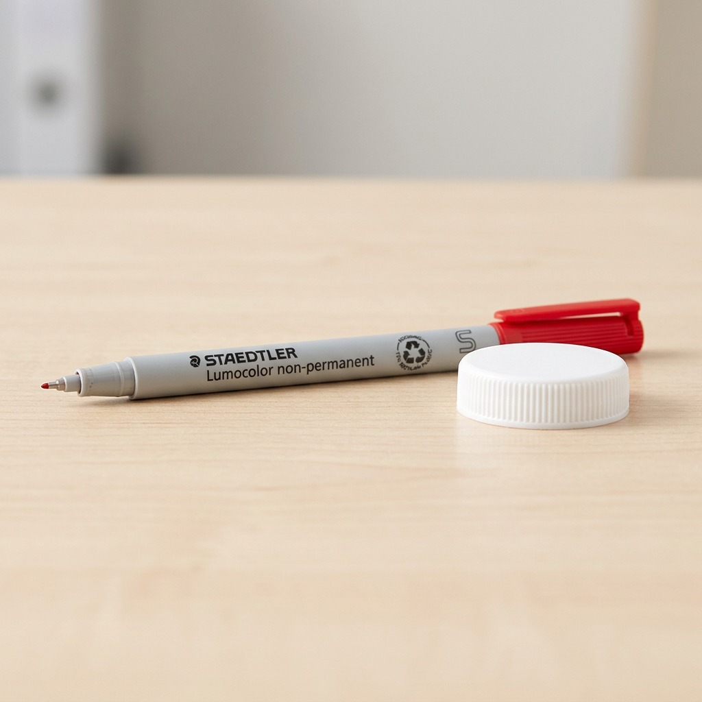 STAEDTLER Lumocolor non-permanent red marker SKU 311-2 hero, pure white back