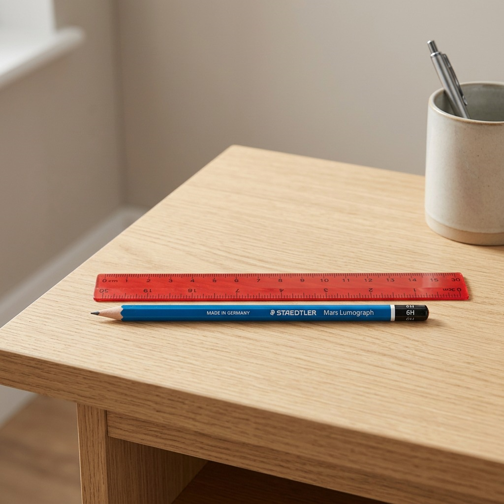 STAEDTLER Mars Lumograph 6H pencil hero shot, pure white background.