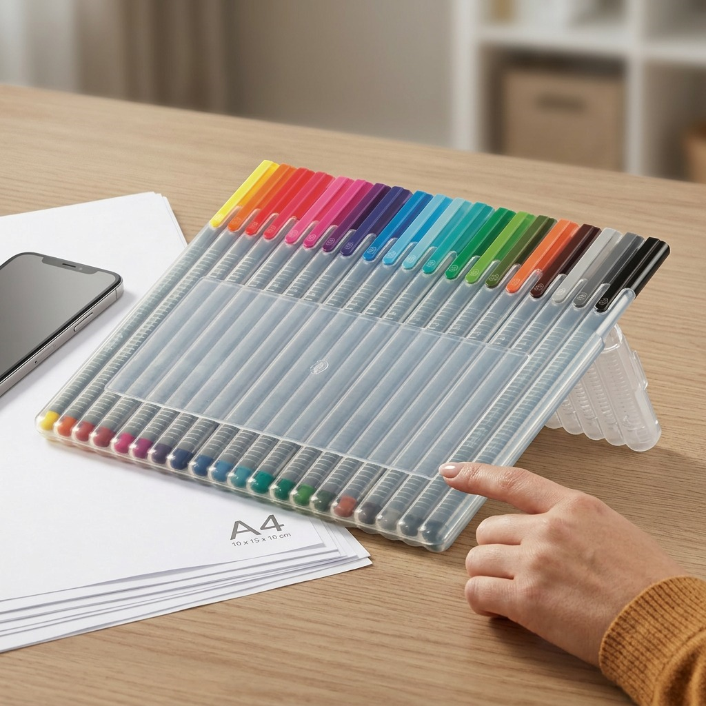 High-resolution hero shot of the STAEDTLER Triplus Fineliner 20-pen set on a white background.