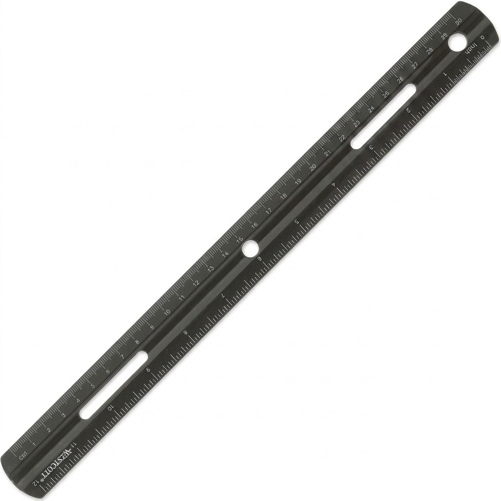 A crisp, high-resolution hero shot of the Westcott 30cm/12" KleenEarth Recycled Ruler on a white background.