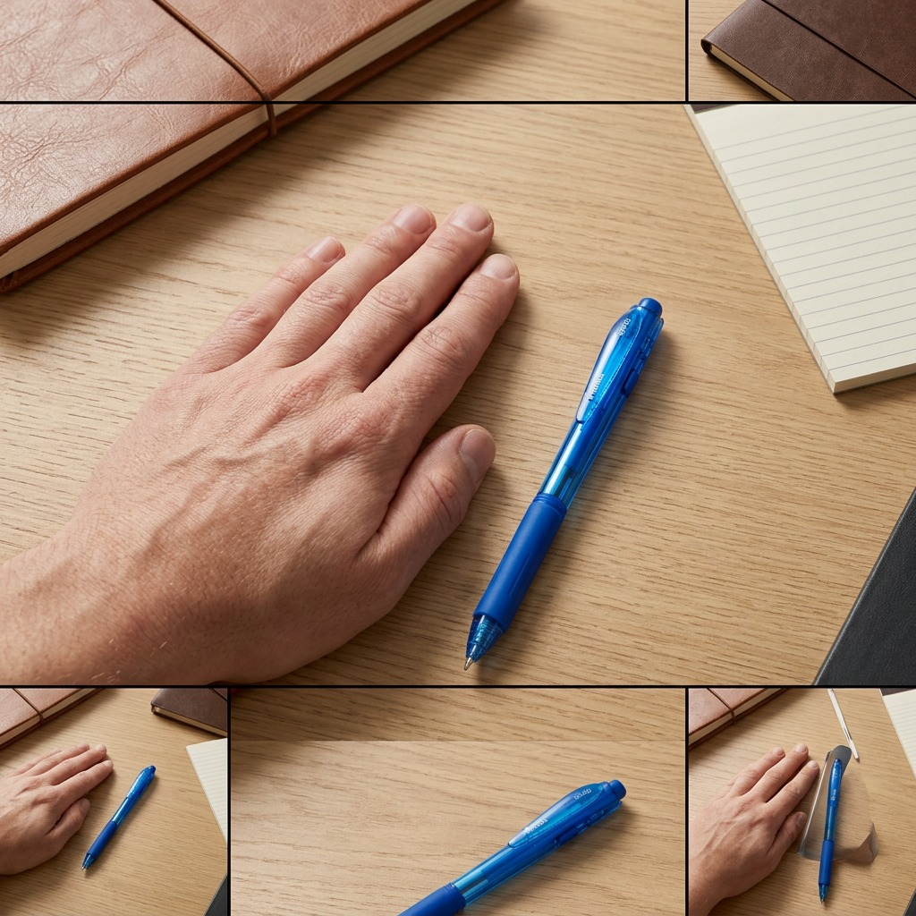 Pentel Wow! retractable ballpoint pen in translucent blue with triangular ergonomic grip.