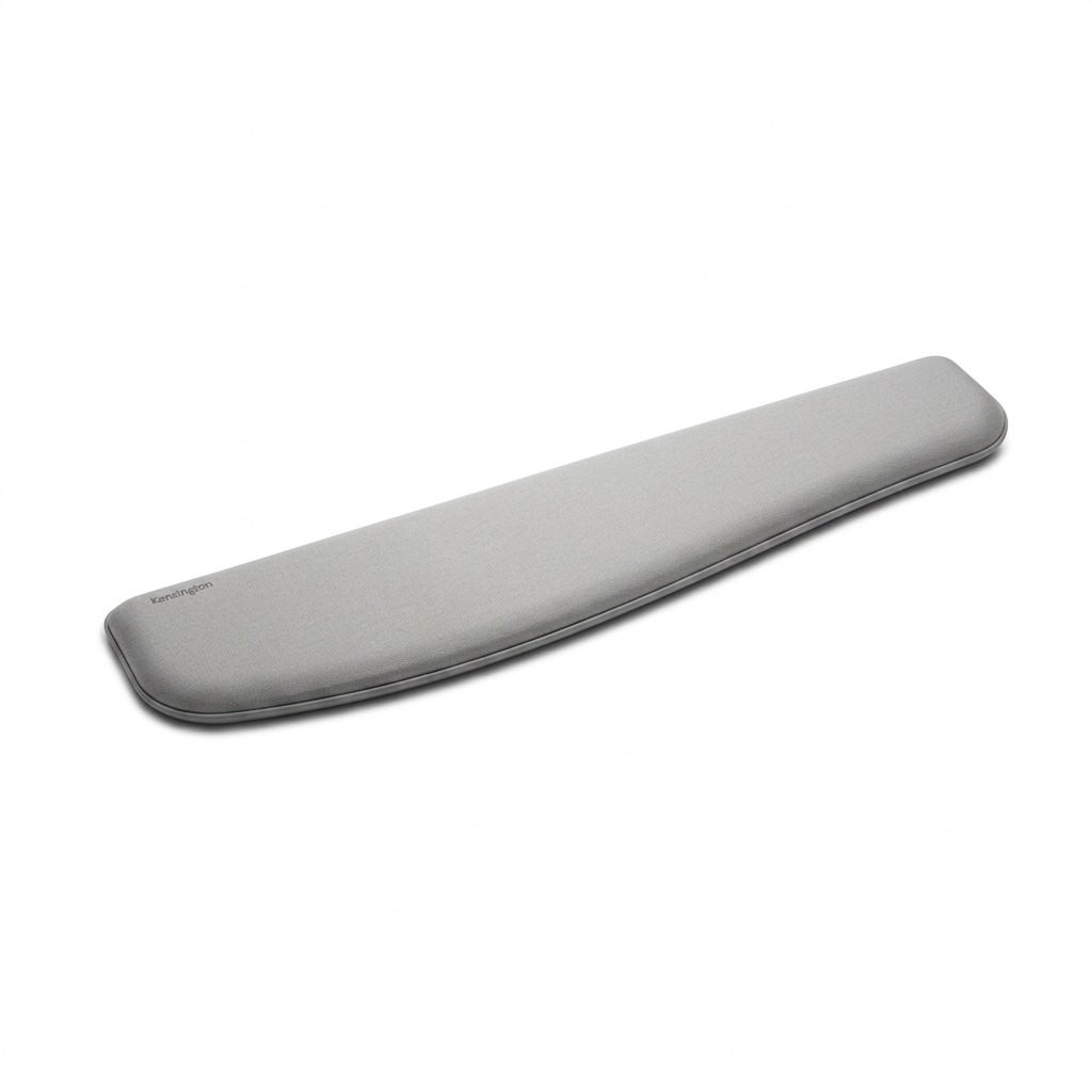 Kensington ErgoSoft Slim Keyboard Wrist Rest in grey, featuring a soft gel-cushioned surface.