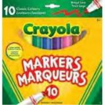 Crayola – 10 marqueurs à pointe large, couleurs classiques
