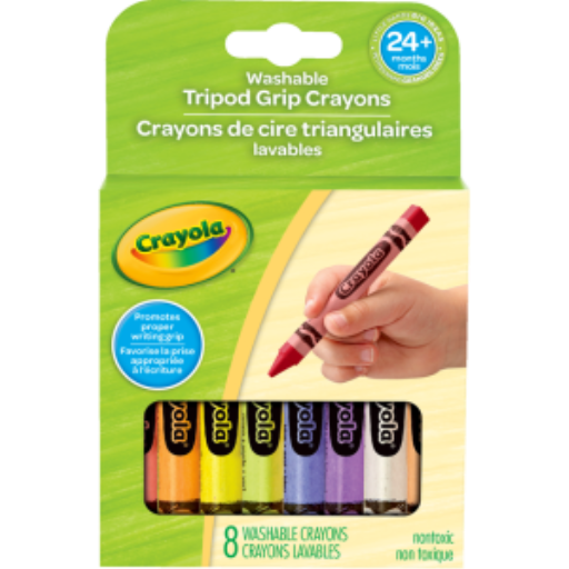 Crayola – 8 crayons lavables à prise triangulaire