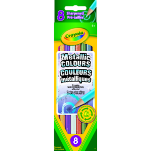 Crayola – 8 crayons de couleur métalliques