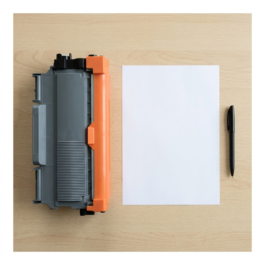 High-resolution pure white ecommerce hero shot of the non-OEM Balloon Brand CTTN450 black laser toner cartridge.