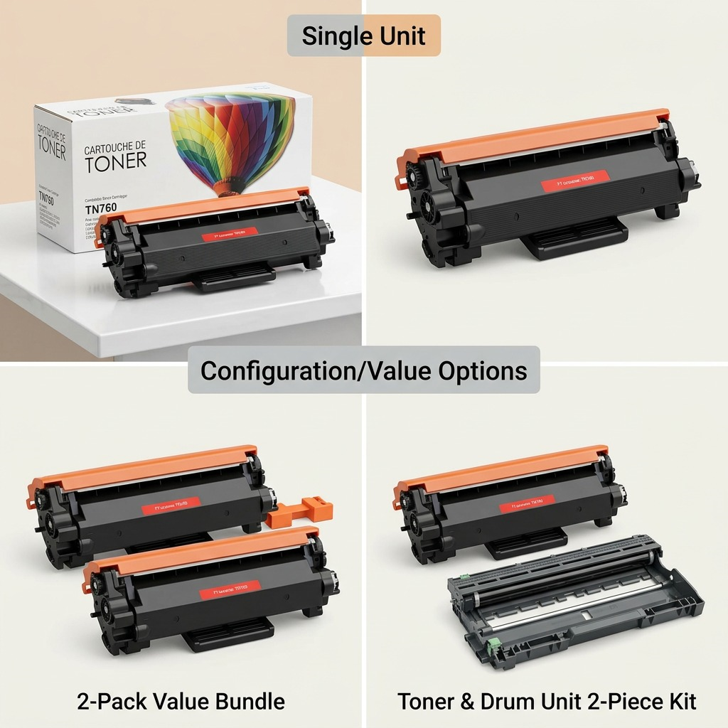 Balloon Brand – Cartouche de toner TN760 compatible Brother noir
