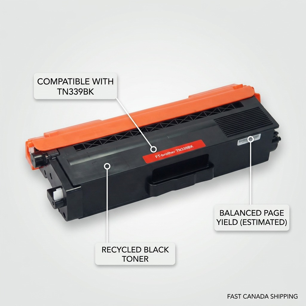 Balloon Brand – Cartouche de toner TN339BK compatible Brother noir