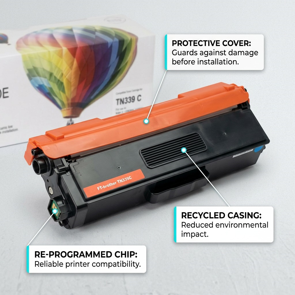 Balloon Brand – Cartouche de toner TN339C compatible Brother cyan