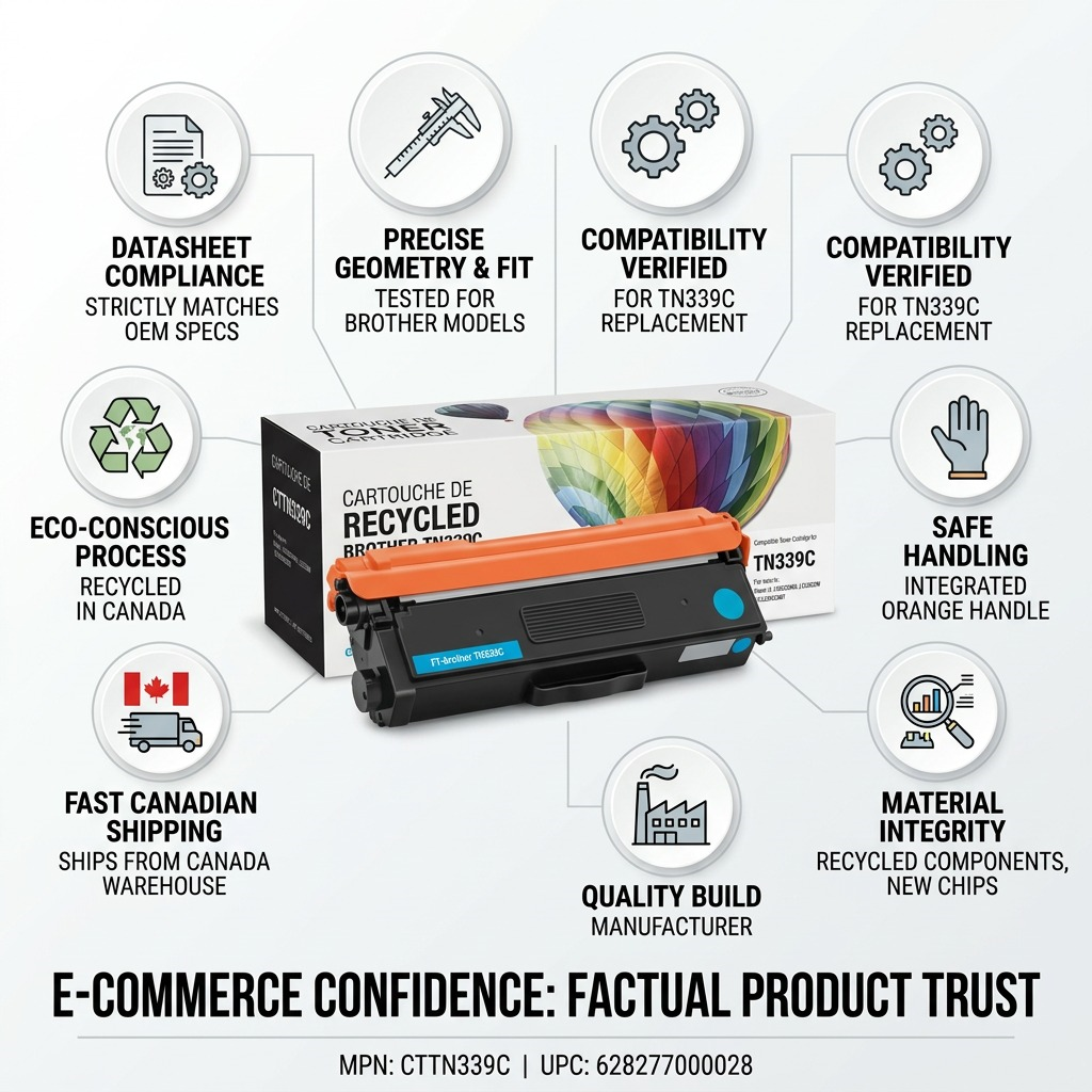 Balloon Brand – Cartouche de toner TN339C compatible Brother cyan