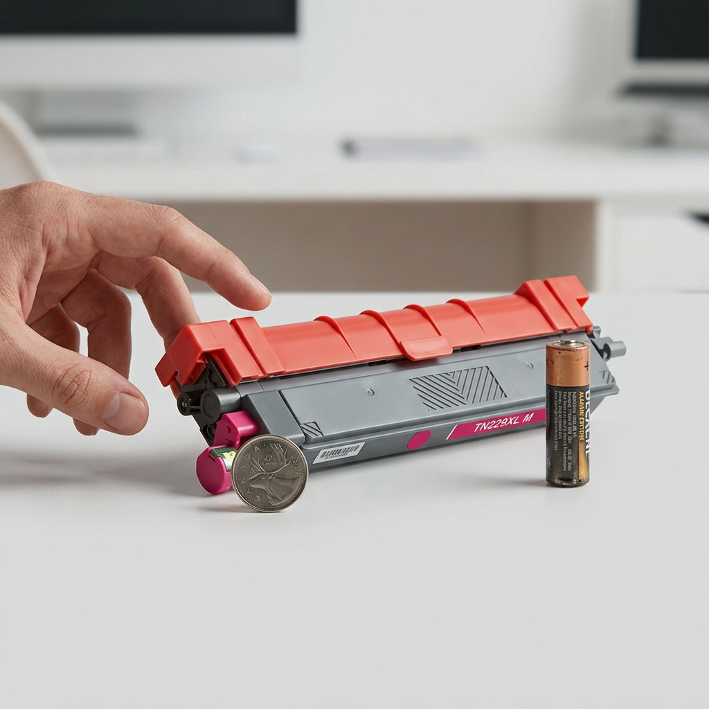 A high-resolution, centered view of the Balloon Brand Compatible TN229XLM Brother Magenta Toner cartridge on a pure white background. The image is clean and focused, showing the specific product from image\_0.png without packaging or text, emphasizing its physical form and the magenta side-marker.