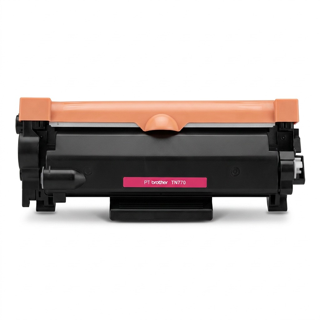 A high-resolution, centered hero shot of a Brother Compatible TN770 toner cartridge on a pure white background.