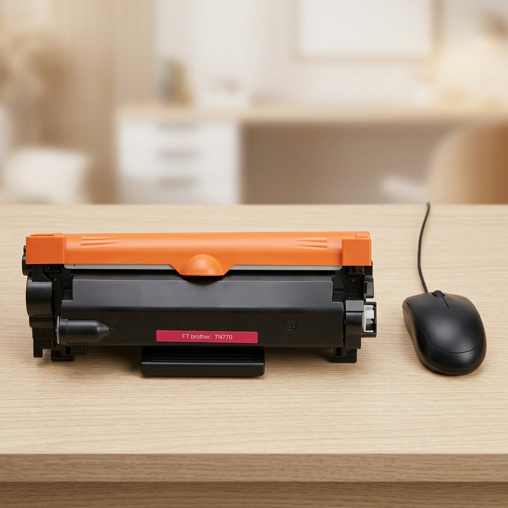 A high-resolution, centered hero shot of a Brother Compatible TN770 toner cartridge on a pure white background.