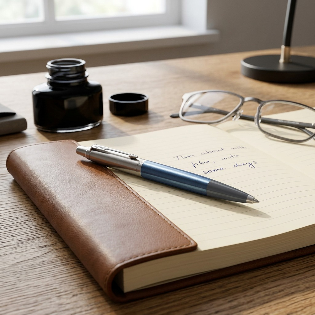 Parker Jotter – Stylo-bille bleu Waterloo — présentation en situation, réf. 1953245