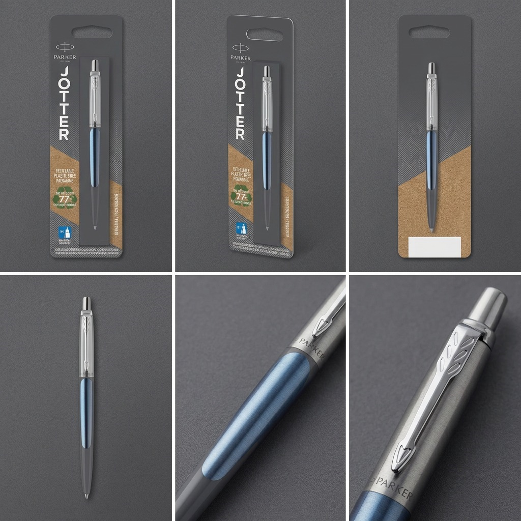 Parker Jotter – Stylo-bille bleu Waterloo — gros plan sur les détails, réf. 1953245