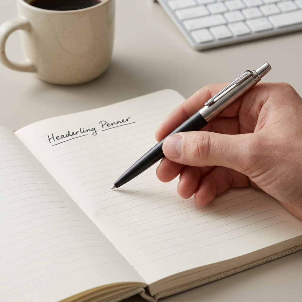 Parker Jotter Originals – Stylo gel noir 0,7 mm — présentation en situation, réf. 2140500