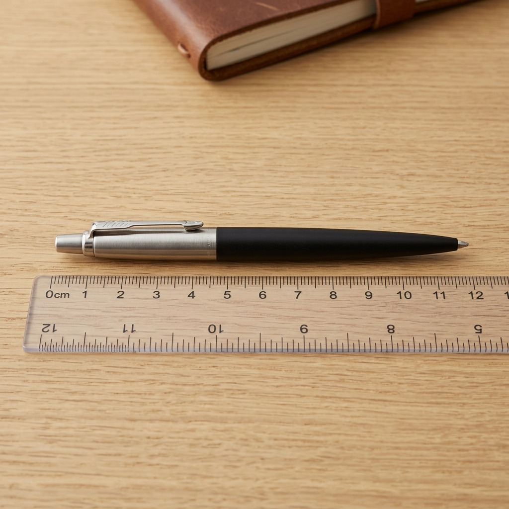 Parker Jotter Originals – Stylo gel noir 0,7 mm — vue avec repère de taille, réf. 2140500