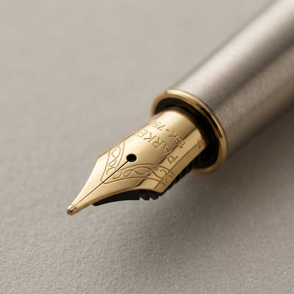Parker Sonnet Duo – Coffret stylo-bille et stylo-plume — gros plan sur les détails, réf. 2093371