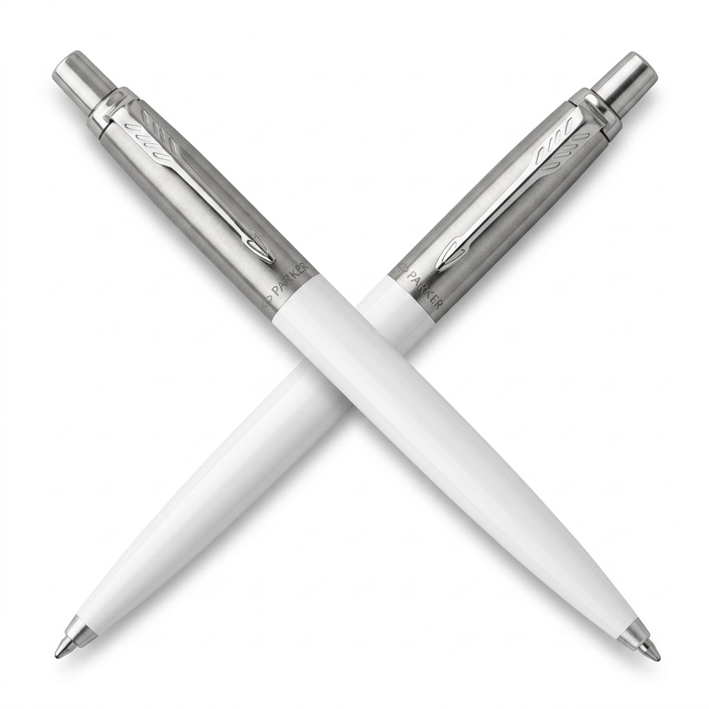 Parker Jotter Originals – Stylo-bille blanc classique — gros plan sur les détails, réf. 2096874