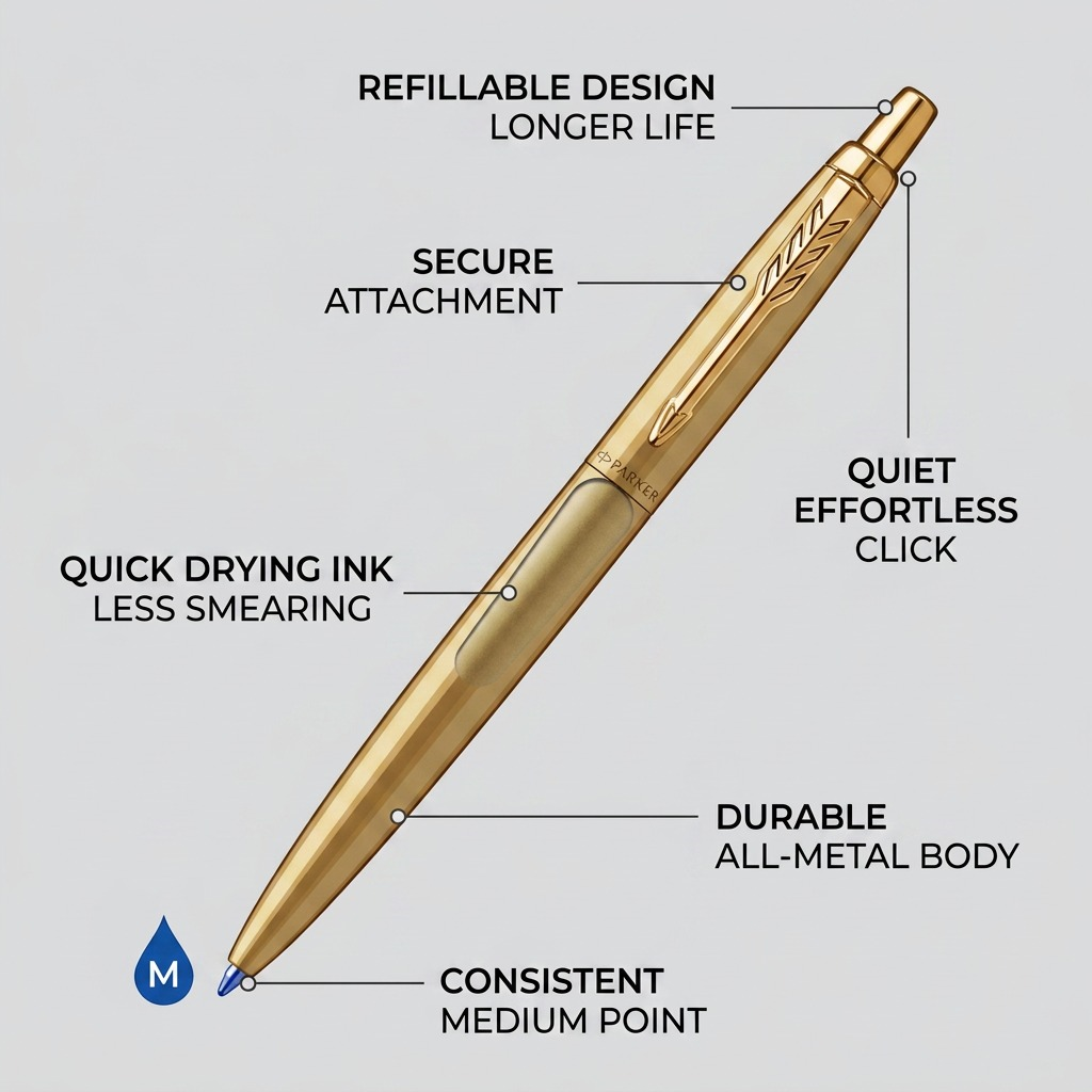 Parker Jotter XL – Stylo-bille doré mat — présentation des caractéristiques, réf. 2122758