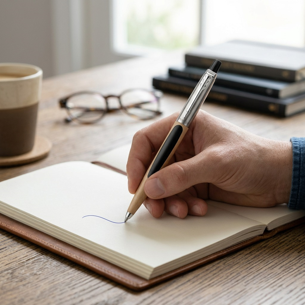 Parker Jotter Originals – Stylo-bille noir classique — vue avec repère de taille, réf. 2096873