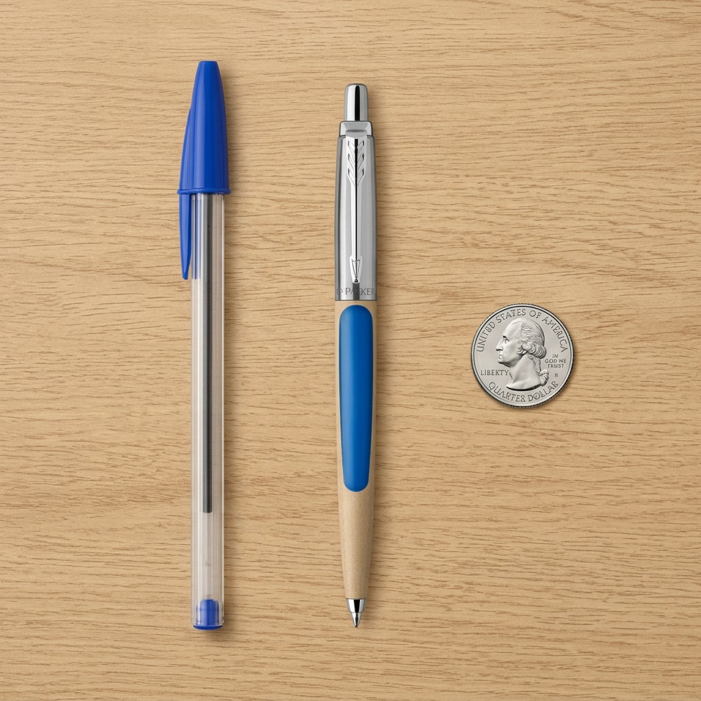 Parker Jotter Originals – Stylo-bille bleu classique — vue avec repère de taille, réf. 2076052