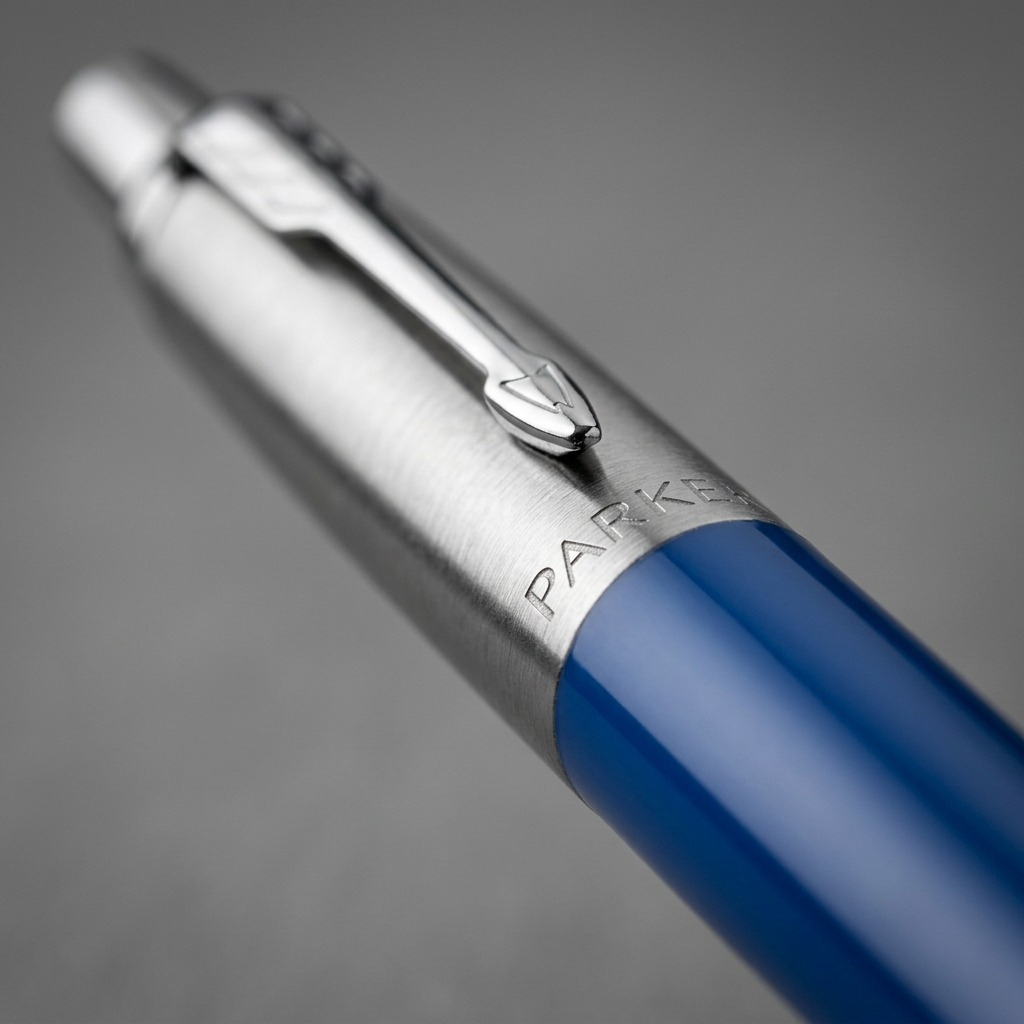Parker Jotter Originals – Stylo-bille bleu classique — gros plan sur les détails, réf. 2076052