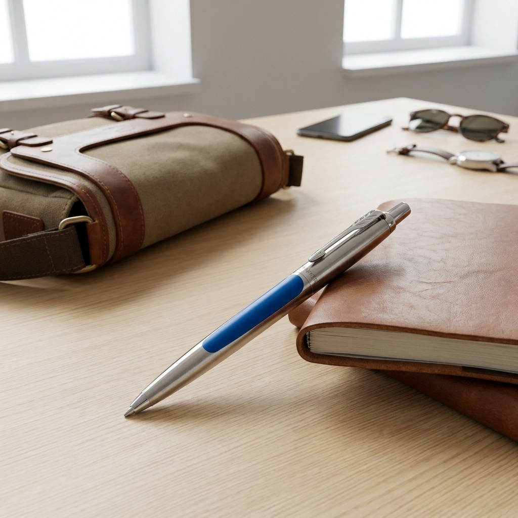 Parker Jotter Originals – Stylo-bille bleu classique — présentation en situation, réf. 2076052