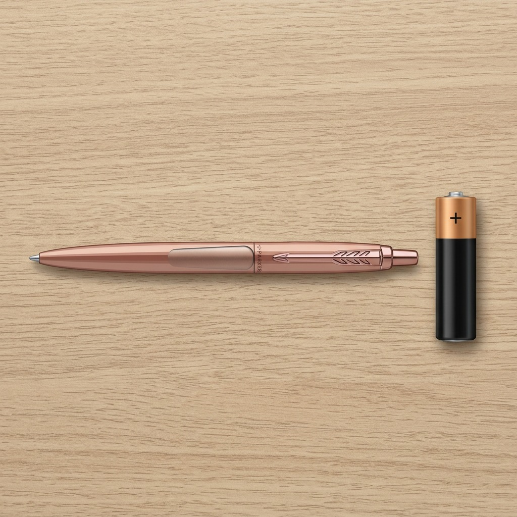 Parker Jotter XL – Stylo-bille rose doré mat — gros plan sur les détails, réf. 2122759
