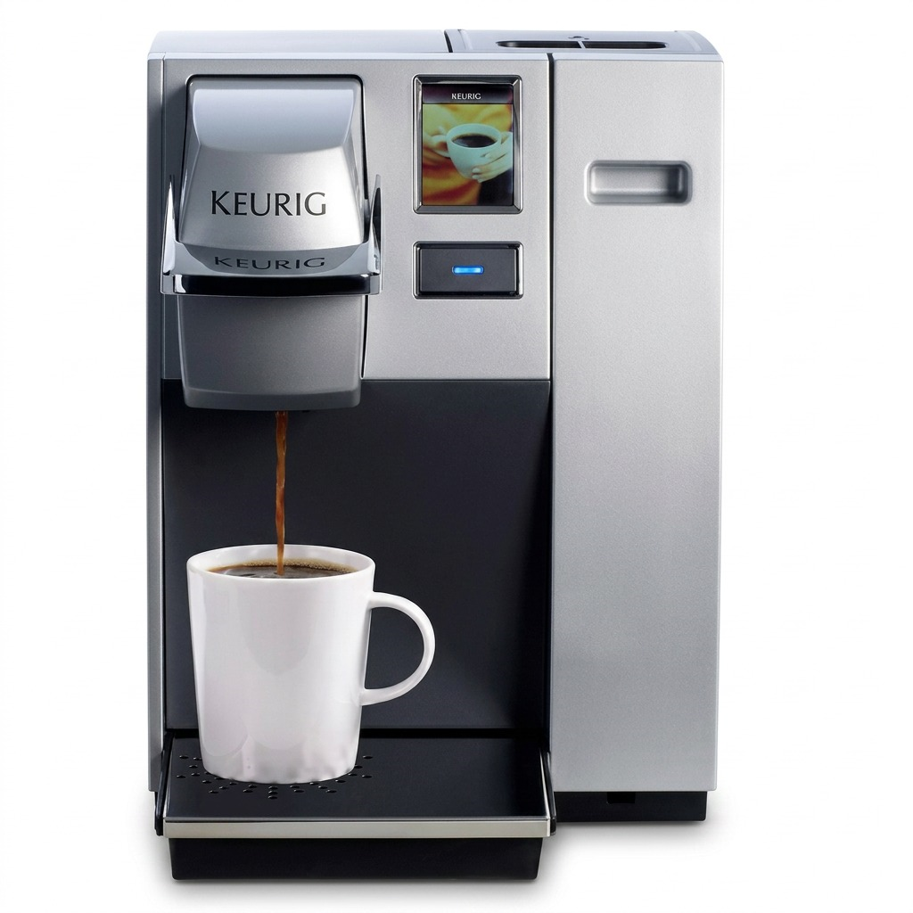 High-resolution hero shot of the Keurig K155 OfficePRO coffee brewer on a pure white background.
