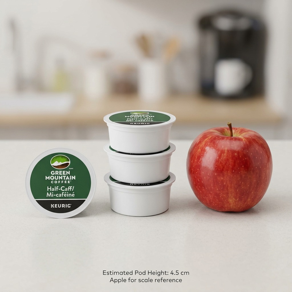 Hero shot of a Green Mountain Coffee Half-Caff K-Cup pod for Keurig brewers.