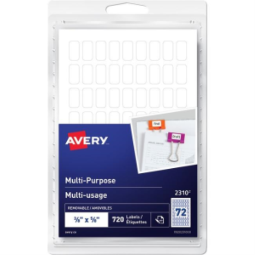 Avery – Étiquettes polyvalentes amovibles blanches, à écrire à la main (réf. 2310)