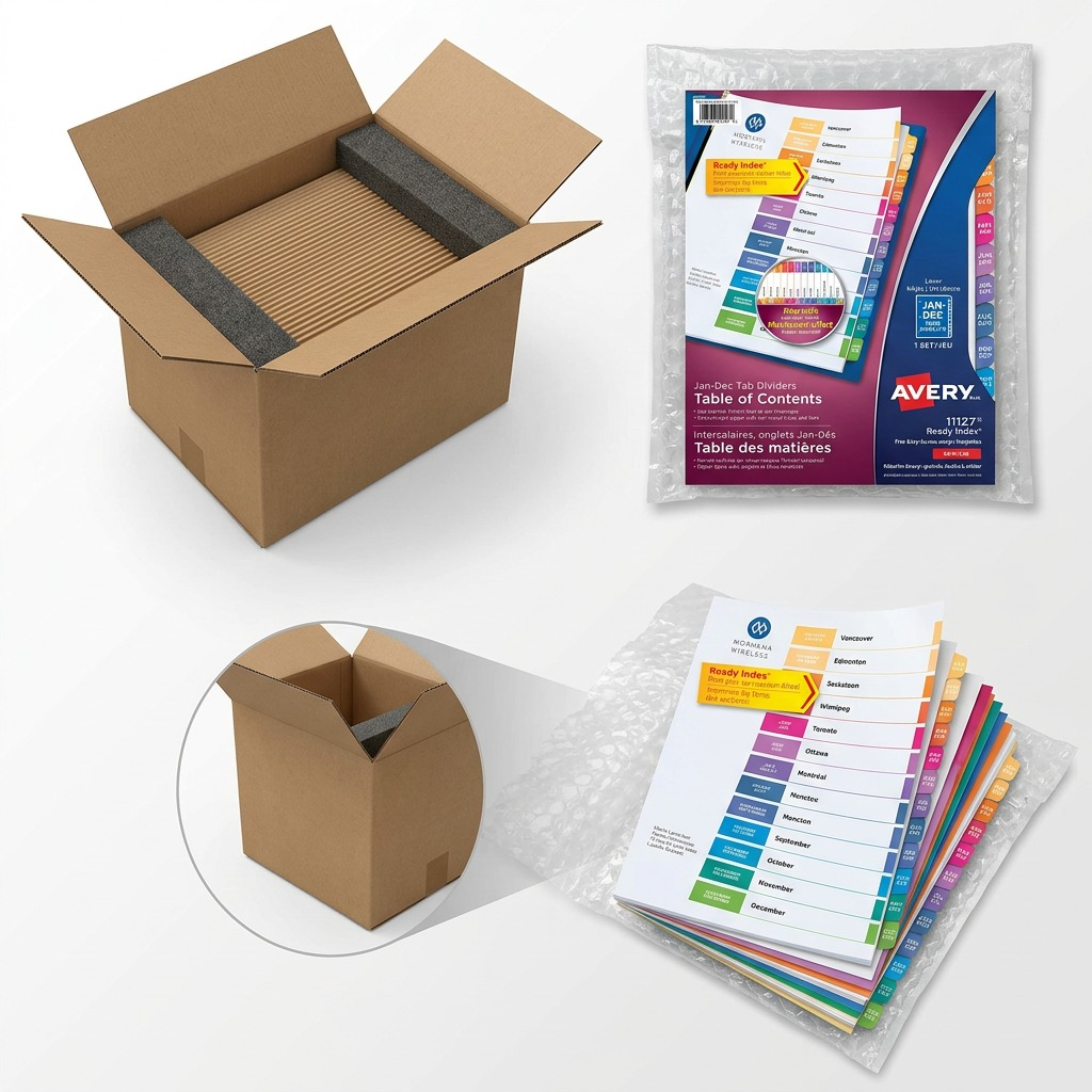 Avery 11127 Jan-Dec Table of Contents Monthly Dividers with multicolor tabs and printable page.