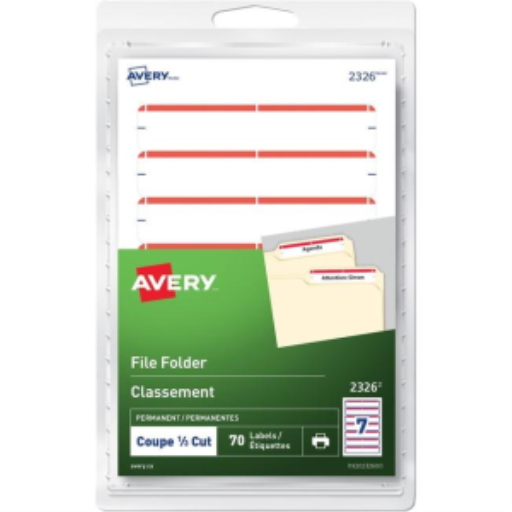 Avery – Étiquettes pour dossiers rouges, pour imprimantes laser et jet d’encre (réf. 2326)