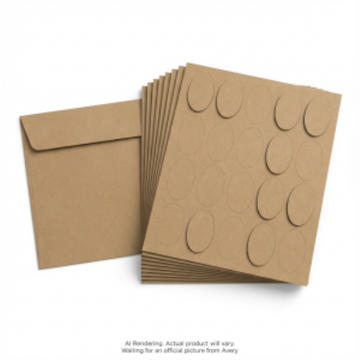 Avery – Étiquettes ovales kraft brun, 1 1/2 × 2 1/2 po, 10 feuilles/enveloppe, 180 étiquettes (réf. 24487)