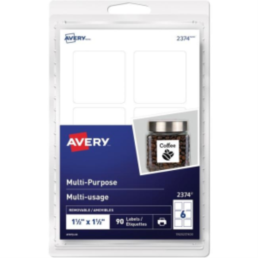 Avery – Étiquettes polyvalentes amovibles blanches pour laser et jet d’encre (réf. 2374)