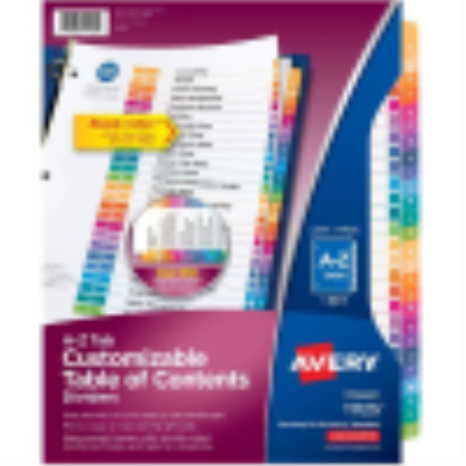 11125 Avery Ready Index – Intercalaires alphabétiques A à Z
