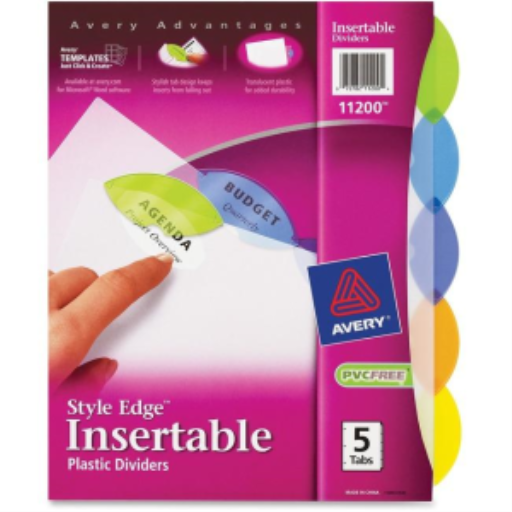 11200 Avery Big Tab – Intercalaires extra larges à onglets insérables, 5 onglets