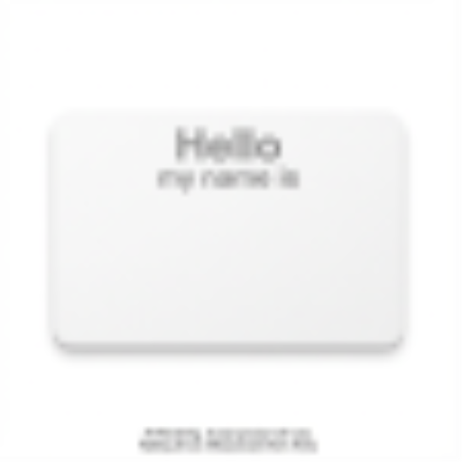 Avery – Étiquettes porte-noms « Hello my name is », blanches avec texte gris, à imprimer ou à écrire, 30/paquet (réf. 02351)