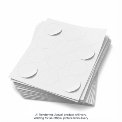 Avery – Étiquettes rondes blanc mat, diamètre 2 po, laser et jet d’encre, adhésif permanent, 10 feuilles/enveloppe, 120 étiquettes/enveloppe (réf. 22859)