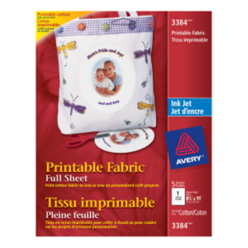 Avery – Tissu imprimable, 8 1/2 × 11 po, 5 feuilles (réf. 3384)