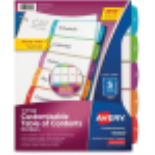 11840 Avery Ready Index – Intercalaires à onglets arqués, imprimables laser et jet d’encre, 1 à 5
